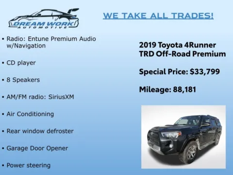 Photos of 2019 Toyota 4Runner TRD Off-Road Premium for sale in Charlotte, NC at Dream Work Automotive