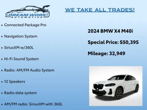 Photos of 2024 BMW X4 M40i for sale in Charlotte, NC at Dream Work Automotive