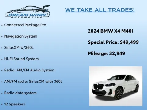 Photos of 2024 BMW X4 M40i for sale in Charlotte, NC at Dream Work Automotive