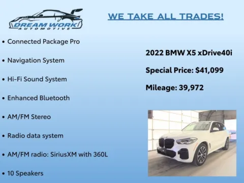Photos of 2022 BMW X5 xDrive40i for sale in Charlotte, NC at Dream Work Automotive