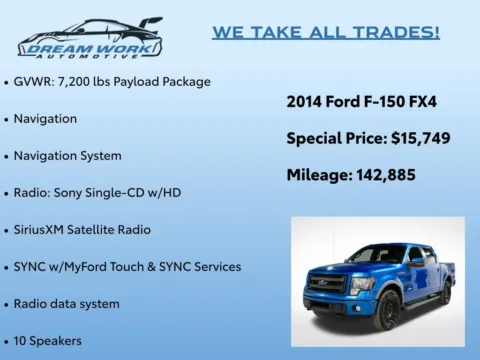 Photos of 2014 Ford F-150 FX4 for sale in Charlotte, NC at Dream Work Automotive