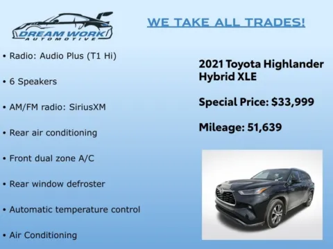 Photos of 2021 Toyota Highlander Hybrid XLE for sale in Charlotte, NC at Dream Work Automotive