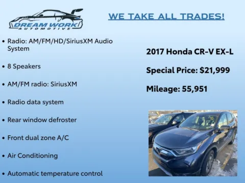 Photos of 2017 Honda CR-V EX-L for sale in Charlotte, NC at Dream Work Automotive