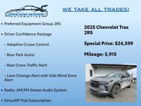 Photos of 2025 Chevrolet Trax 2RS for sale in Charlotte, NC at Dream Work Automotive