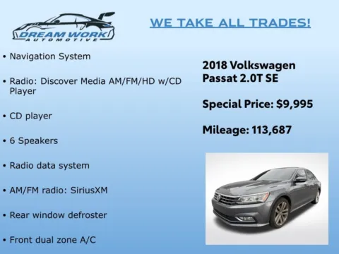 Photos of 2018 Volkswagen Passat 2.0T SE w/Technology for sale in Charlotte, NC at Dream Work Automotive