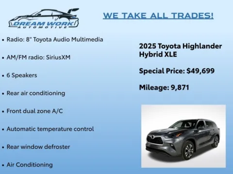 Photos of 2025 Toyota Highlander Hybrid XLE for sale in Charlotte, NC at Dream Work Automotive