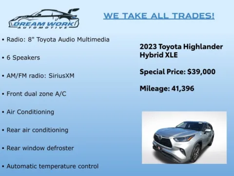 Photos of 2023 Toyota Highlander Hybrid XLE for sale in Charlotte, NC at Dream Work Automotive