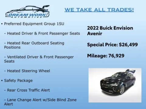 Photos of 2022 Buick Envision Avenir for sale in Charlotte, NC at Dream Work Automotive