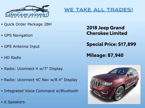 Photos of 2018 Jeep Grand Cherokee Limited for sale in Charlotte, NC at Dream Work Automotive