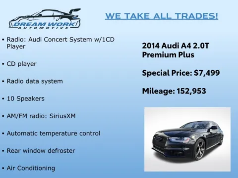 Photos of 2014 Audi A4 2.0T Premium Plus for sale in Charlotte, NC at Dream Work Automotive