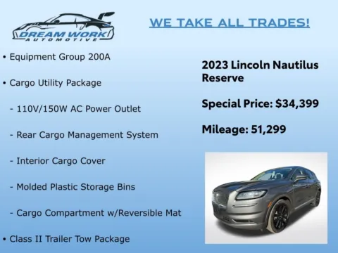 Photos of 2023 Lincoln Nautilus Reserve for sale in Charlotte, NC at Dream Work Automotive