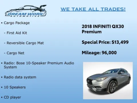 Photos of 2018 INFINITI QX30 Premium for sale in Charlotte, NC at Dream Work Automotive