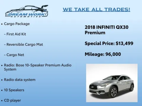 Photos of 2018 INFINITI QX30 Premium for sale in Charlotte, NC at Dream Work Automotive
