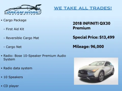 Photos of 2018 INFINITI QX30 Premium for sale in Charlotte, NC at Dream Work Automotive