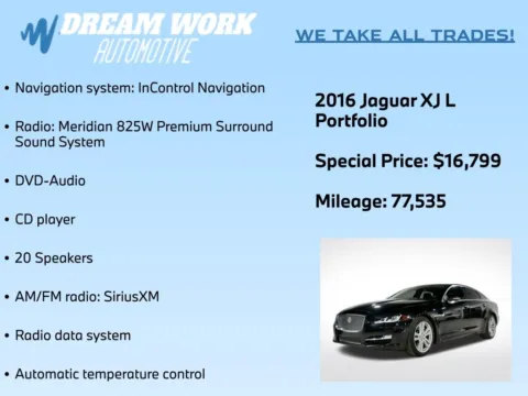 Photos of 2016 Jaguar XJ L Portfolio for sale in Charlotte, NC at Dream Work Automotive
