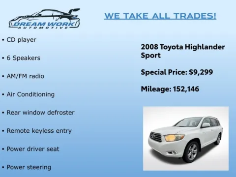 Photos of 2008 Toyota Highlander Sport for sale in Charlotte, NC at Dream Work Automotive