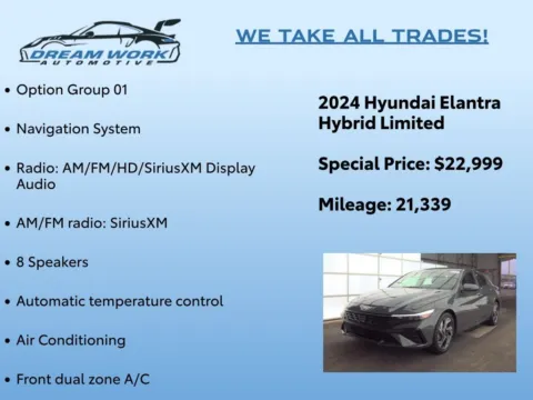 Photos of 2024 Hyundai Elantra Hybrid Limited for sale in Charlotte, NC at Dream Work Automotive