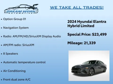 Photos of 2024 Hyundai Elantra Hybrid Limited for sale in Charlotte, NC at Dream Work Automotive