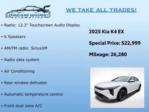 Photos of 2025 Kia K4 EX for sale in Charlotte, NC at Dream Work Automotive