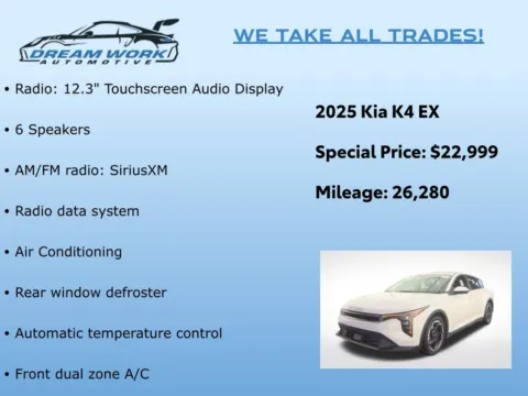 Photos of 2025 Kia K4 EX for sale in Charlotte, NC at Dream Work Automotive