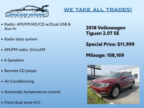 Photos of 2018 Volkswagen Tiguan 2.0T SE for sale in Charlotte, NC at Dream Work Automotive