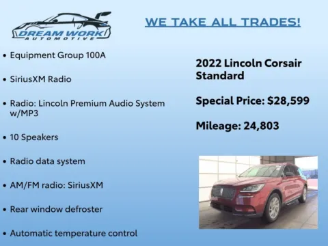 Photos of 2022 Lincoln Corsair Standard for sale in Charlotte, NC at Dream Work Automotive
