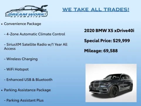 Photos of 2020 BMW X5 xDrive40i for sale in Charlotte, NC at Dream Work Automotive