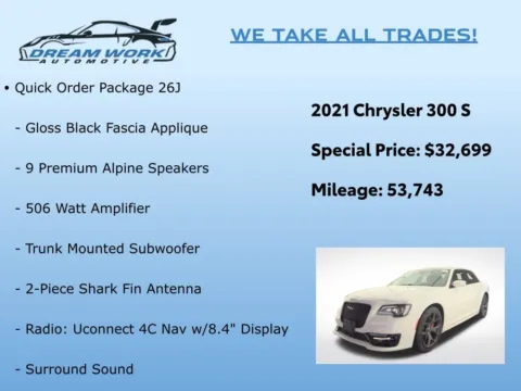 Photos of 2021 Chrysler 300 S for sale in Charlotte, NC at Dream Work Automotive