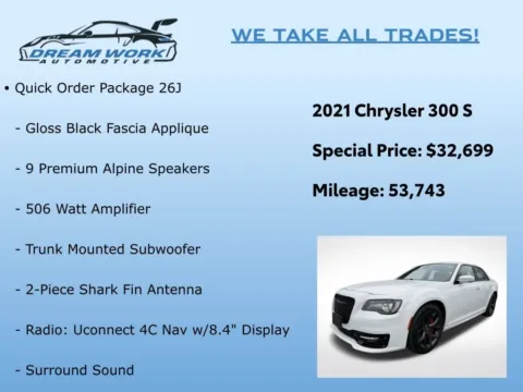 Photos of 2021 Chrysler 300 S for sale in Charlotte, NC at Dream Work Automotive