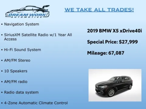 Photos of 2019 BMW X5 xDrive40i for sale in Charlotte, NC at Dream Work Automotive