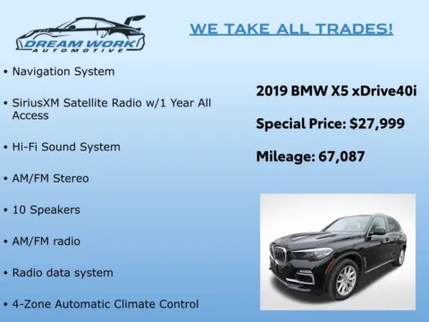 Photos of 2019 BMW X5 xDrive40i for sale in Charlotte, NC at Dream Work Automotive