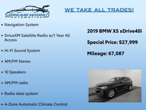 Photos of 2019 BMW X5 xDrive40i for sale in Charlotte, NC at Dream Work Automotive