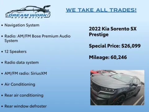 Photos of 2022 Kia Sorento SX-Prestige for sale in Charlotte, NC at Dream Work Automotive