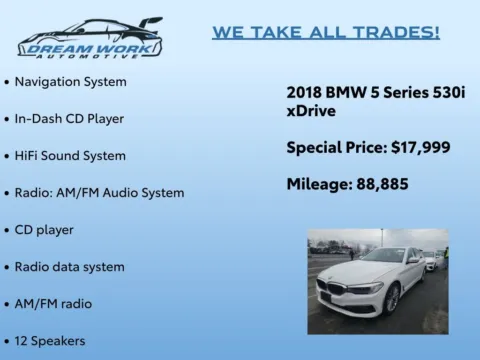 Photos of 2018 BMW 5 Series 530i xDrive for sale in Charlotte, NC at Dream Work Automotive