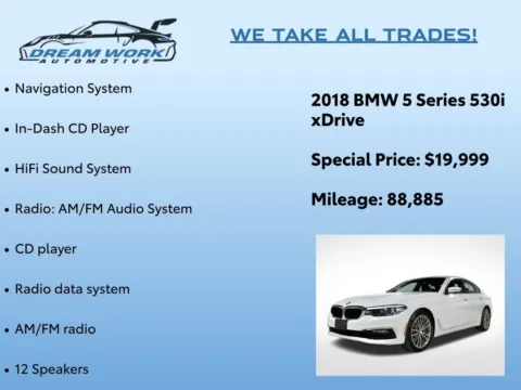 Photos of 2018 BMW 5 Series 530i xDrive for sale in Charlotte, NC at Dream Work Automotive