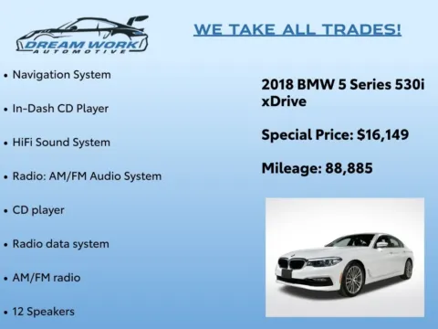 Photos of 2018 BMW 5 Series 530i xDrive for sale in Charlotte, NC at Dream Work Automotive