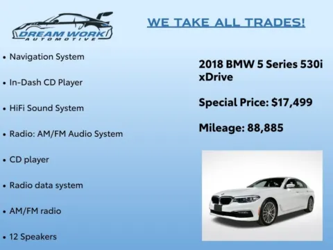 Photos of 2018 BMW 5 Series 530i xDrive for sale in Charlotte, NC at Dream Work Automotive