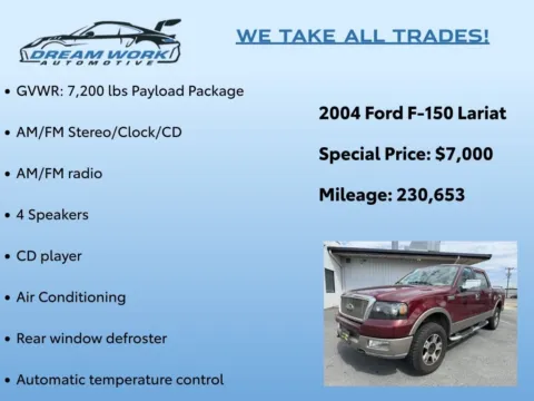 Photos of 2004 Ford F-150 Lariat for sale in Charlotte, NC at Dream Work Automotive