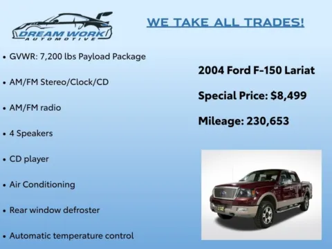 Photos of 2004 Ford F-150 Lariat for sale in Charlotte, NC at Dream Work Automotive
