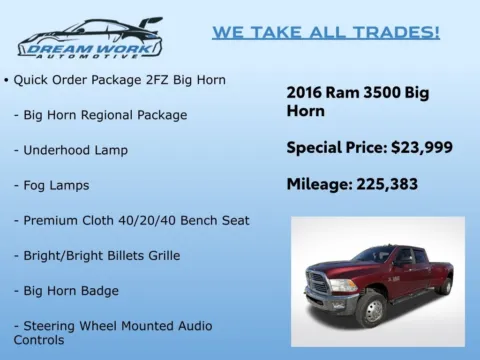 Photos of 2016 Ram 3500 Big Horn for sale in Charlotte, NC at Dream Work Automotive