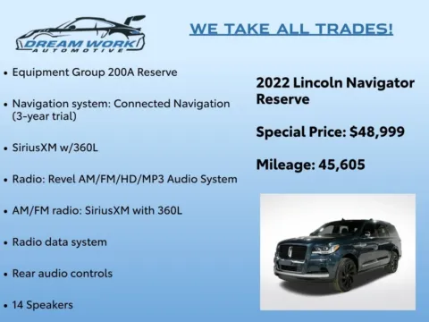Photos of 2022 Lincoln Navigator Reserve for sale in Charlotte, NC at Dream Work Automotive