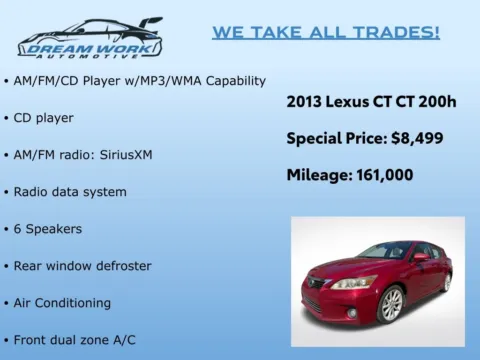 Photos of 2013 Lexus CT 200h for sale in Charlotte, NC at Dream Work Automotive