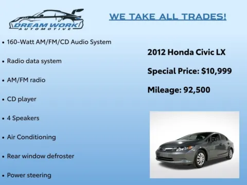 Photos of 2012 Honda Civic LX for sale in Charlotte, NC at Dream Work Automotive