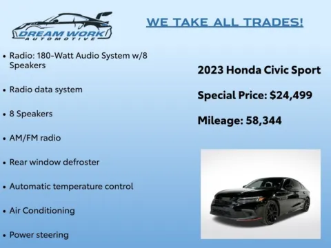 Photos of 2023 Honda Civic Sport for sale in Charlotte, NC at Dream Work Automotive