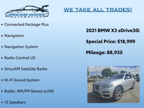 Photos of 2021 BMW X3 sDrive30i for sale in Charlotte, NC at Dream Work Automotive