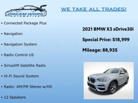 Photos of 2021 BMW X3 sDrive30i for sale in Charlotte, NC at Dream Work Automotive