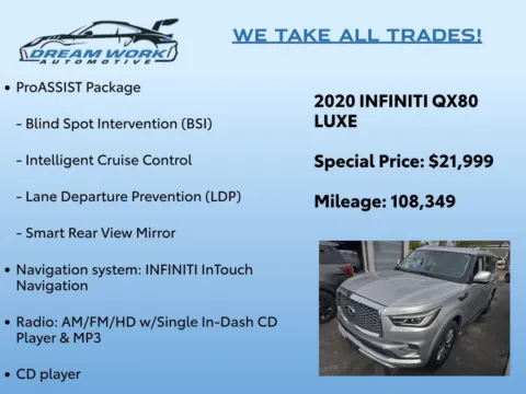 Photos of 2020 INFINITI QX80 LUXE for sale in Charlotte, NC at Dream Work Automotive