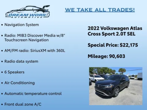 Photos of 2022 Volkswagen Atlas Cross Sport 2.0T SEL for sale in Charlotte, NC at Dream Work Automotive