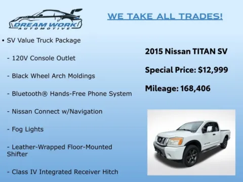 Photos of 2015 Nissan Titan SV for sale in Charlotte, NC at Dream Work Automotive