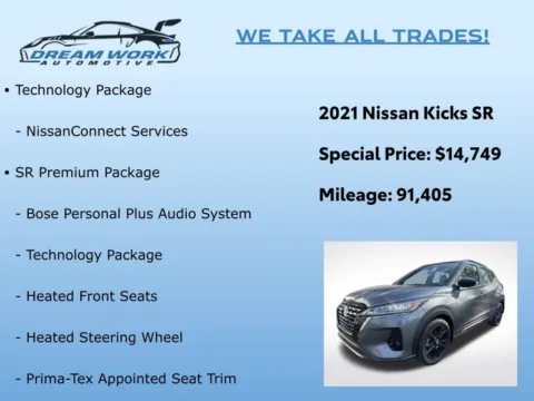 Photos of 2021 Nissan Kicks SR for sale in Charlotte, NC at Dream Work Automotive